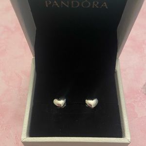 Pandora Heart petite sterling silver stud earrings